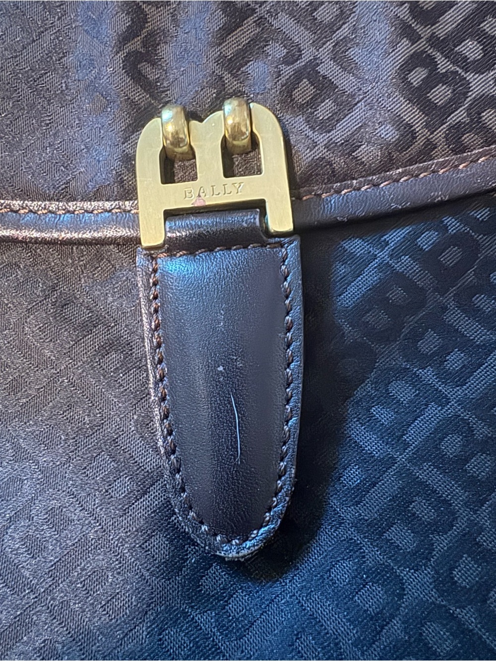 Bally Black Shoulder Tote with Gold Buckle - Picture 10 of 12
